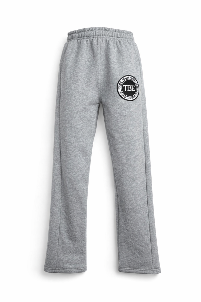 TBE Cirlce patch grey sweat pants