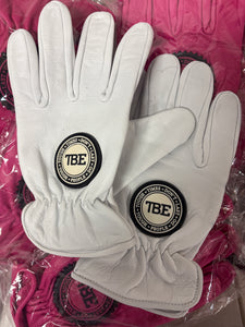 White work batting gloves