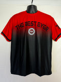Short sleeved red and black fade TBE shirt