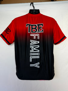 Short sleeved red and black fade TBE shirt