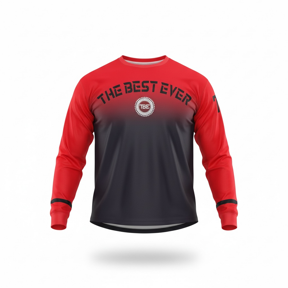 Long sleeve red and black fade shirt