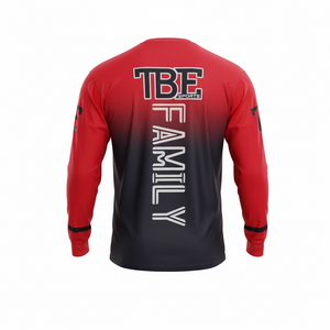 Long sleeve red and black fade shirt