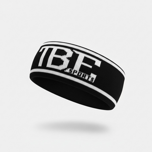 TBE ear warmer white on black