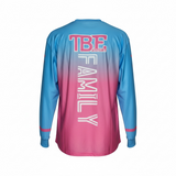 Long sleeve blue and pink fade shirt