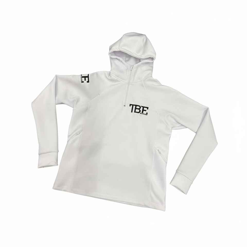 White quarter zip hoodie