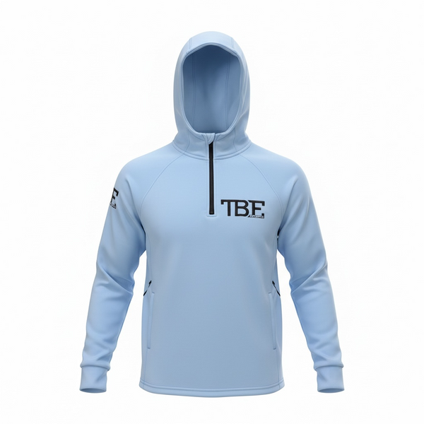 Blue quarter zip hoodie