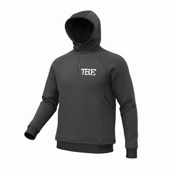 black quarter zip hoodie