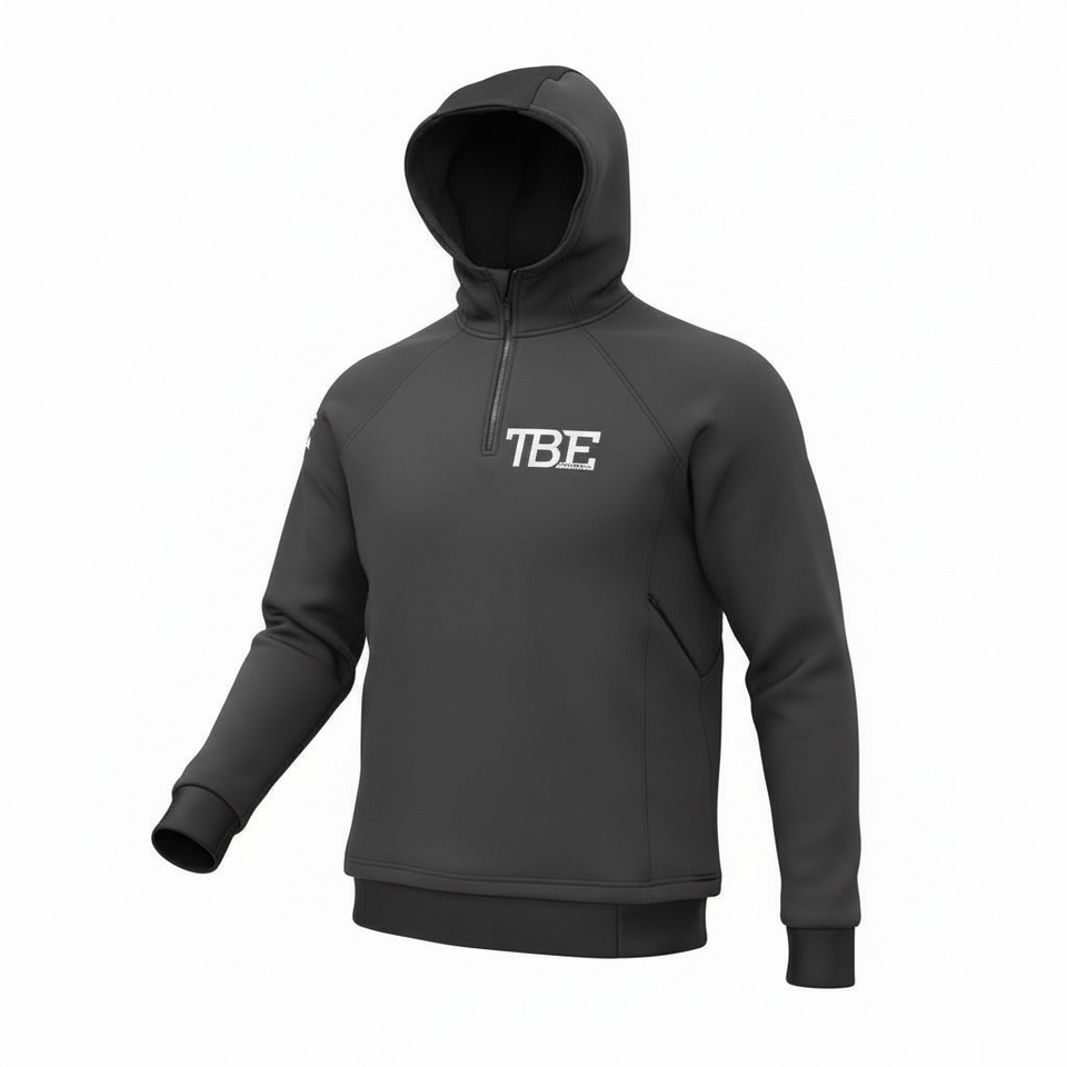 black quarter zip hoodie