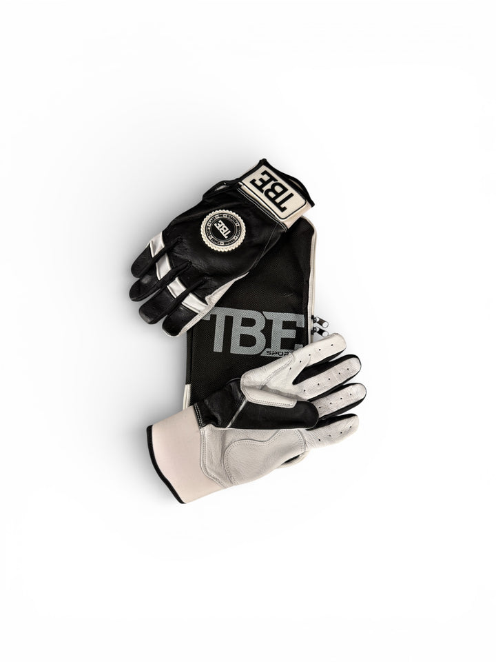 Black batting gloves
